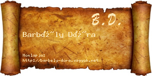 Barbély Dóra névjegykártya